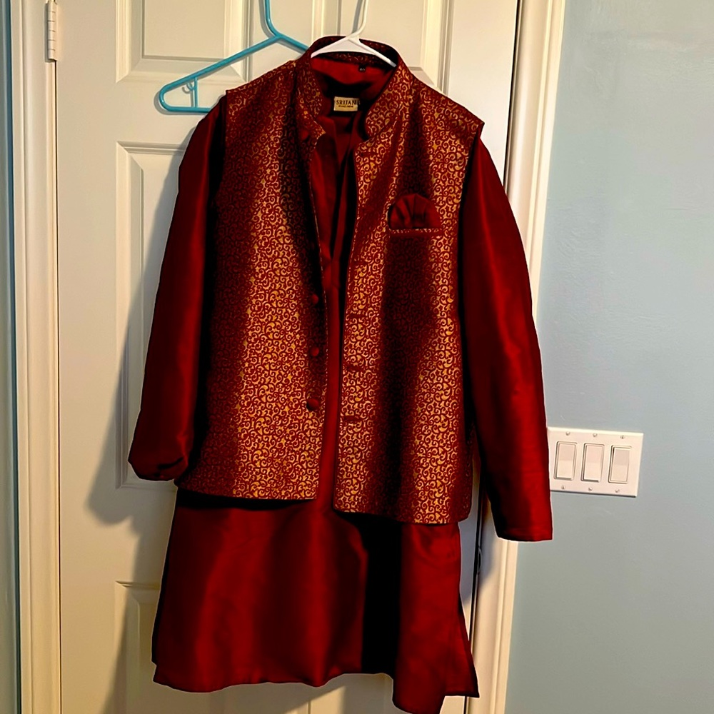 Indian Traditional Kurta, Shalwar & Koti (Wasket)